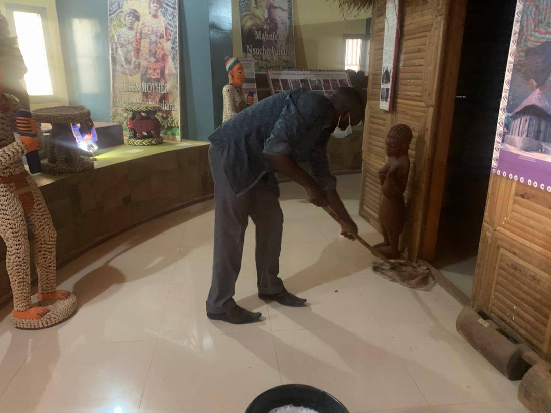 Participants in museum cleaning